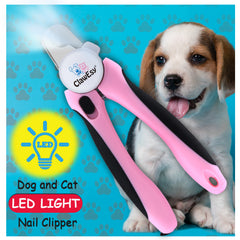 Dog Nail Clipper with Ultra Bright LED Light for Bloodline, Stainless Steel Pet Nail Trimmer with Safety Guard, Ergonomic Handle, Free Nail File for Smooth, Easy Grooming. Dogs and Cats